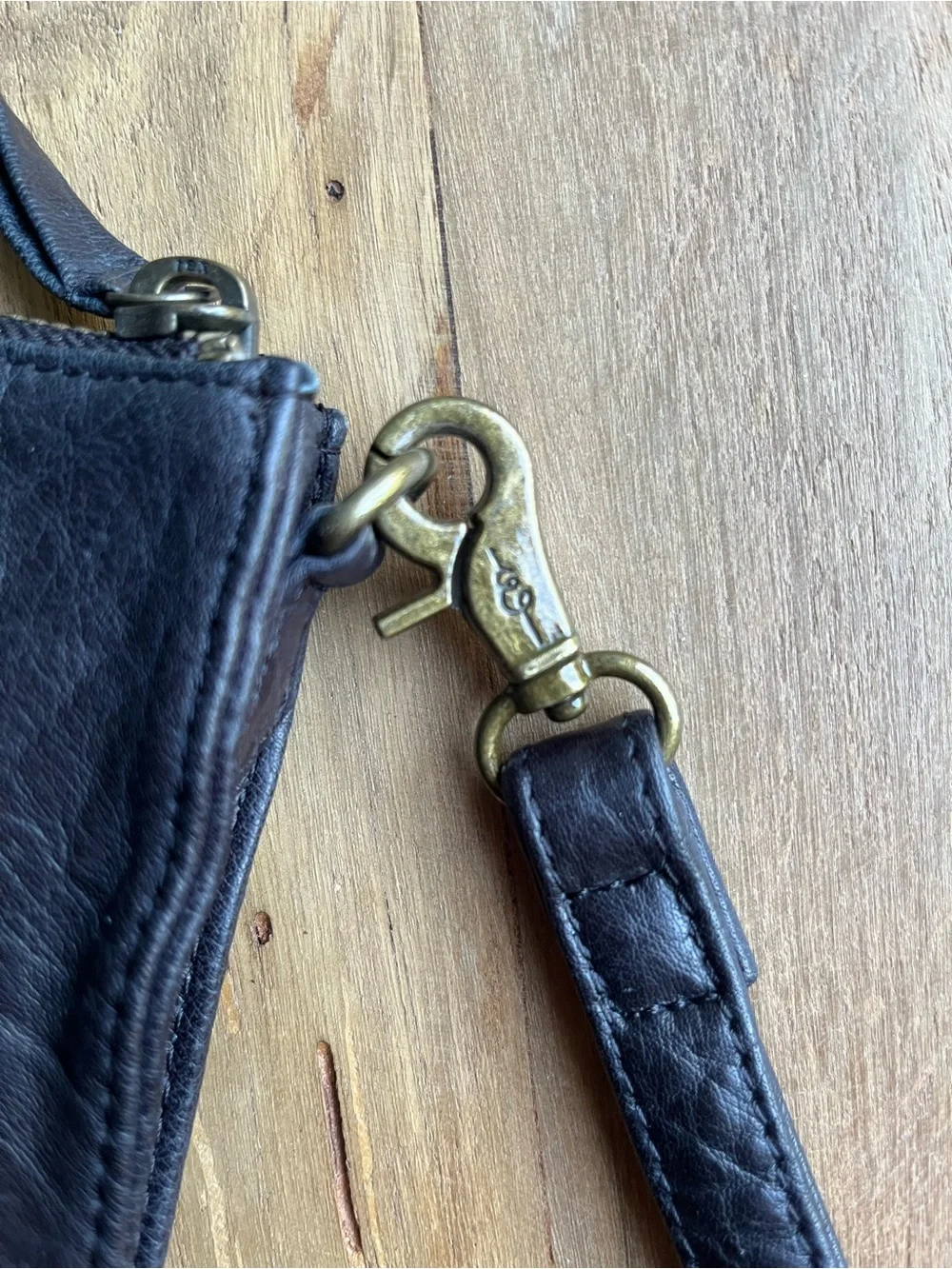 DAY & Mood  Anthropologie Anni Clutch Leather Wristlet Black